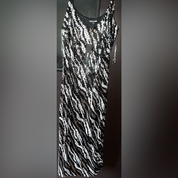 Black white and silver sequin dress. - Picture 2 of 2
